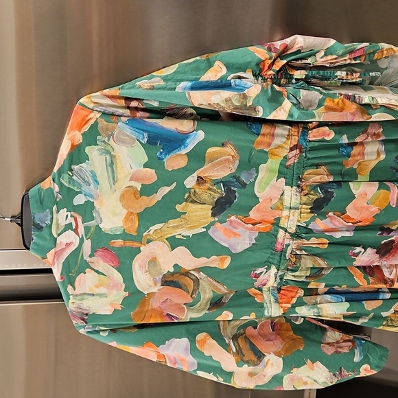 💕ALEMAIS💕 Arlo Shirt Dress ~ Multi-Color Abstract Watercolor Floral Print 8 - Picture 15 of 16